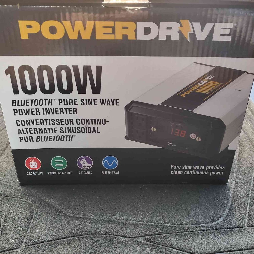 PowerDrive 1000W Bluetooth Pure Sine Wave Power Inverter | New | RRR Electronics